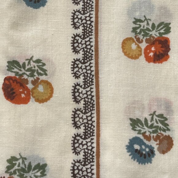 VTG Brown Yellow Blue Floral VTG Napkins Mid Century Colors Upcycle Craft - Picture 2 of 10